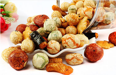 پفینگ Wasabi برنج Cracker Mix، چاشنی طعم Crackers برنج جالب با آجیل